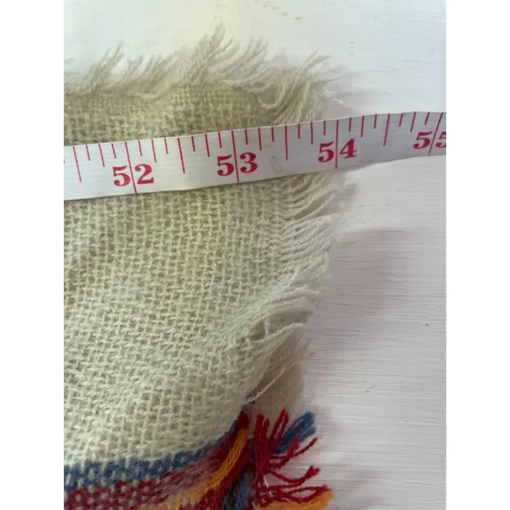 Womens Red Plaid Neck Scarf Cream Fringe Countryside‎ Prep Square Wrap